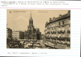 CPA Carte Postale Collée Sur Une Fiche Explicative Belgique Bruxelles Eglise De Saint Gilles VM76437 - St-Gillis - St-Gilles