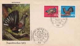 GERMANY Bundes FDC 466-467,birds - 1961-1970