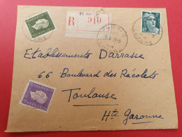 Enveloppe En Recommandé De Florac Pour Toulouse En 1945 - J 491 - 1921-1960: Periodo Moderno