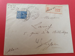 Enveloppe En Recommandé De Paris Pour Lyon En 1931 - J 494 - 1921-1960: Période Moderne