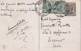 Homs Tripolitania 1922 Coppia 5 Centesimi + 15 Libia Su Cartolina - Libia