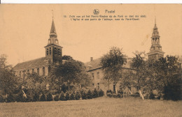 POSTEL  ZICHT VAN UIT HET WESTEN OP DE KERK EN DEEL DER ABDIJ           2 SCANS - Mol