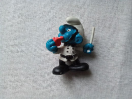 Ancienne Figurine Peyo Schtroumpf Policier Vintage Année 1981 (bazarcollect28) - Schtroumpfs