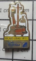 712D Pin's Pins : BEAU ET RARE / FRANCE TELECOM / TELEPHONE PICART-LEBAS 1911 - Telecom De Francia