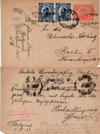 KINGDOM OF SERBS, CROATS AND SLOVENES 1923 POSTCARD  SENT TO BERLIN - Storia Postale