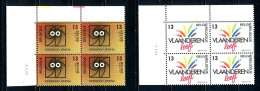 BE   2277 - 2278  XX   ---  Dynamique Des Régions  --  Bloc De 4  Coin De Feuille  --  Parfait état - Dated Corners