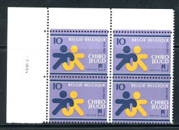 BE   2145   XX   ---  Anniversaire Chirojeugd   --   Bloc De 4   --  TTB - Coins Datés