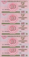 COREE DU NORD 10 CHON 1988 UNC P 33 ( 5 Billets ) - Korea (Nord-)