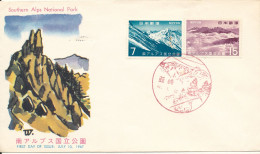 Japan FDC 10-7-1967 Southern Alps National Park With Cachet - FDC