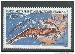 TAAF N° 386 XX Faune Antarctique : Petit Crustacé,   Sans Charnière, TB - Unused Stamps