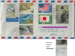 Japan 1979 Cover Sent From Kobe To Blumenau Brazil 7 Commemorative Stamp Electronic Sorting Mark Telefunken - Lettres & Documents