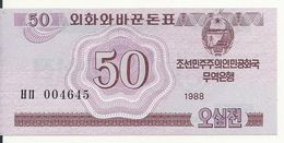 COREE DU NORD 50 CHON 1988 UNC P 34 - Corée Du Nord
