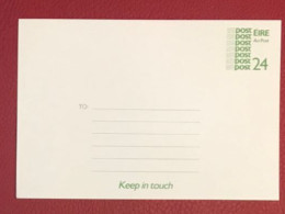 IRELAND 1987 Unused Postcard 24p ~ MacDonnell Whyte PSPC46 ~ Keep In Touch - Postal Stationery