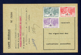 FEDERATION DES SOCIÉTÉS PHILATÉLIQUES FRANÇAISES - 1975+1976+1977 SUR CARTE - Briefmarkenmessen