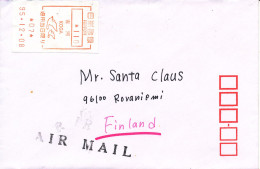 Japan Cover With ATM Label Sent Air Mail To Santa Claus FINLAND Koga 8-12-1995 - Automatenmarken [ATM]