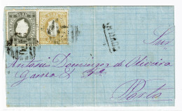 Portugal, 1879, # 36 Dent. 13 1/2, # 39 Dent. 12 1/2, Para O Porto - Oblitérés