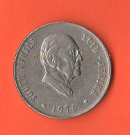 South Africa 50 Cents 1976 President Fouche Nickel Typologic Coin Sud Africa Suid Afrika        ∇ 3 - Afrique Du Sud