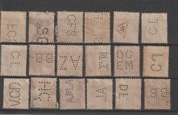 France Plaquette De 18 Timbres Perforés Et Oblitérés Sur Timbres Semeuse Lignée 199 - Gebruikt