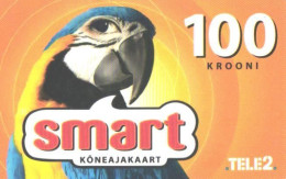 Estonia:Used Phonecard, Tele 2, Smart 100 Krooni, Parrot, Mobile Phone Prepaid Card, 2007 - Estonia