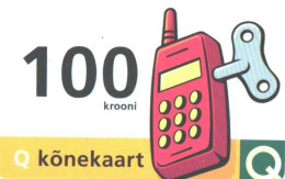 Estonia:Used Phonecard, Q 100 Krooni, Phone, Mobile Phone Prepaid Card, 2000 - Estonia