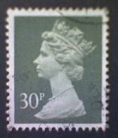 Great Britain, Scott #MH141, Used(o), 1989, Machin: Queen Elizabeth II, 30p, Sage Green - Machins