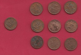 SOUTH AFRICA, 1970, , Small Lot Of 10 Same Coins 1/2 Cent Bronze ,   C3298 - Afrique Du Sud