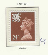 1991 MNH Wales SG 59 Perf 15x14 - Galles