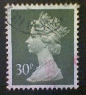 Great Britain, Scott #MH141, Used(o), 1989, Machin: Queen Elizabeth II, 30p, Sage Green - Machins