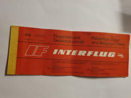 Interflug Ticket - Budapest - 1975 - Otros & Sin Clasificación