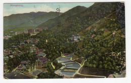 Old Postcard Color Hong Kong China Mountains On The Back Wong Leung Him Bonham Strand West Written 1912 - Chine (Hong Kong)