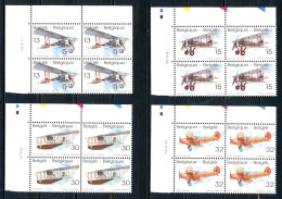 BE   2543 - 2546  XX   ---  Avions Anciens  --  Blocs De 4 Coin De Feuille  --  Parfait état - Dated Corners