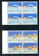 BE   2454 - 2455  XX   ---  Europa : Anniversaire  --  Blocs De 4 Bord De Feuille  --  Parfait état - Dated Corners