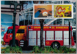 Brazil 2012 Maximum Card Personalized Stamp 100 Years Of The Paraná Fire Department Truck Fireman Firemen - Sapeurs-Pompiers