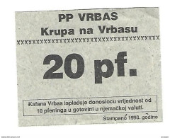 Bosnia- Krupa Na Vrbasu 20 Pf 1993 Resteraunt Bon  With Stamp  Ref 19 - Bosnia Y Herzegovina