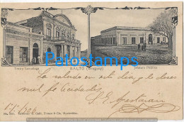 222845 URUGUAY SALTO TEATRO LARRAÑAGA & JEFATURA POLITICA MULTI VIEW POSTAL POSTCARD - Uruguay