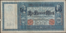 DR. 100 Mark Reichsbanknote 21.4.1910 Ros.Nr.43, P42( EK 207 ) - 100 Mark