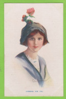 ILLUSTRATEUR : C. BARBER - JEUNE FEMME EN CHAPEAU - PORTRAIT - Carlton Publishing London  - N°678/5 - Barber, Court