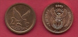 SOUTH AFRICA, 2001, 3 Off Nicely Used Coins 2 Cent C2157 (new Coat Of Arms) - South Africa