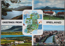 IRLAND UK UNITED KINGDOM DUBLIN MAP PANORAMA CP AK KARTE CARD POSTKARTE POSTCARD ANSICHTSKARTE CARTOLINA CARTE POSTALE - Verzamelingen & Kavels