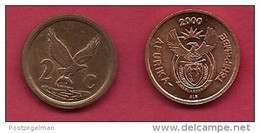 SOUTH AFRICA, 2001, 3 Off Nicely Used Coins 2 Cent C2157 (new Coat Of Arms) - South Africa