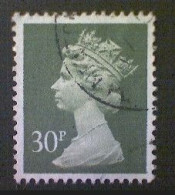 Great Britain, Scott #MH141, Used(o), 1989, Machin: Queen Elizabeth II, 30p, Sage Green - Machins