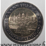 ALLEMAGNE - KM 260 - 2 EURO 2007 F - Stuttgart - CHÂTEAU DE SCHWERIN - Mecklembourg-Poméranie-Occidentale - SPL - Allemagne