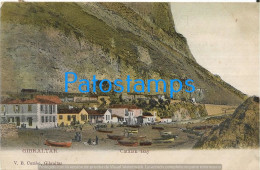 222870 GIBRALTAR CATALAN BAY VIEW PARTIAL CIRCULATED TO ITALY POSTAL POSTCARD - Gibraltar