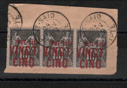 Port- Saïd _ Bande De 3 Timbres  Sur  Partie De Lettre  (1899) N°19 - Used Stamps