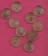 SOUTH AFRICA, 2001, 10 X 1  Cent Coin , All The Same Year , C2823 - Afrique Du Sud