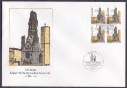 Germany 1995 ⁕ "100 Jahre Kaiser-Wilhelm-Gedächtniskirche In Berlin" Mi.1812 X4 ⁕ FDC Cover / Folder / Zertifikat - Scan - 1991-2000