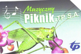 Poland:Used Phonecard, Telekomunikacja Polska S.A., 100 Units, Music Picnic, Grasshopper - Polonia