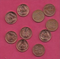 SOUTH AFRICA, 2000, 10 X 1  Cent Coin , All The Same Year , C2822 - Afrique Du Sud