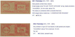 Vatican 1975/1976 2 Fragment Different Meter Stamp Francotyp Slogan L'Osservatore Romano The Roman Observer Newspaper - Brieven En Documenten