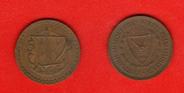 CYPRUS, 1965, 5 Mils, Bronze, KM39, C4039 - Cipro